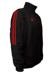 adidas Black with Red Stripes Windbreaker Style Team Jacket Side View