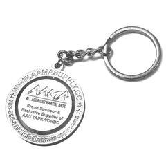 I Love TKD Round Metallic Keychain w/ 5 Tenets of Taekwondo