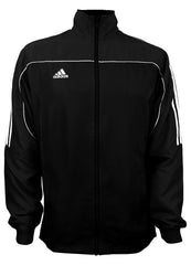 adidas Black with White Stripes Windbreaker Style Team Jacket Front View