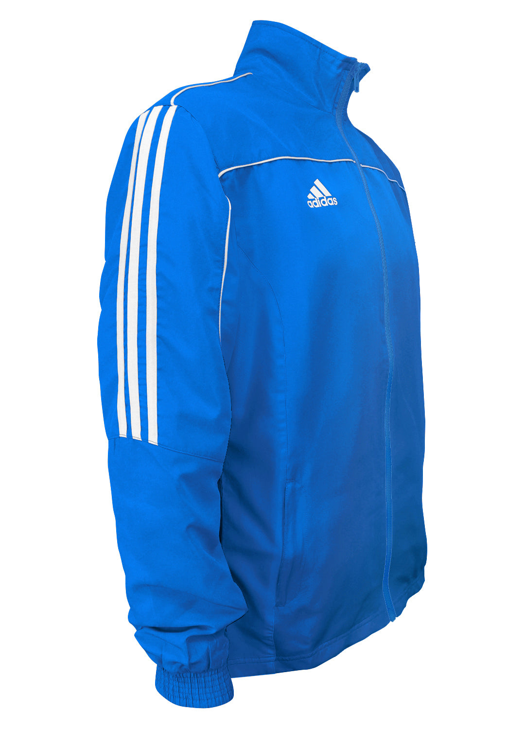 adidas Blue with White Stripes Windbreaker Style Team Jacket Side View